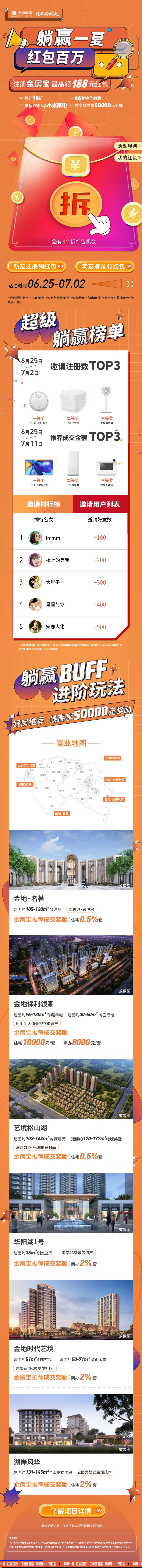 金地集团 · 金房宝红包活动项目界面